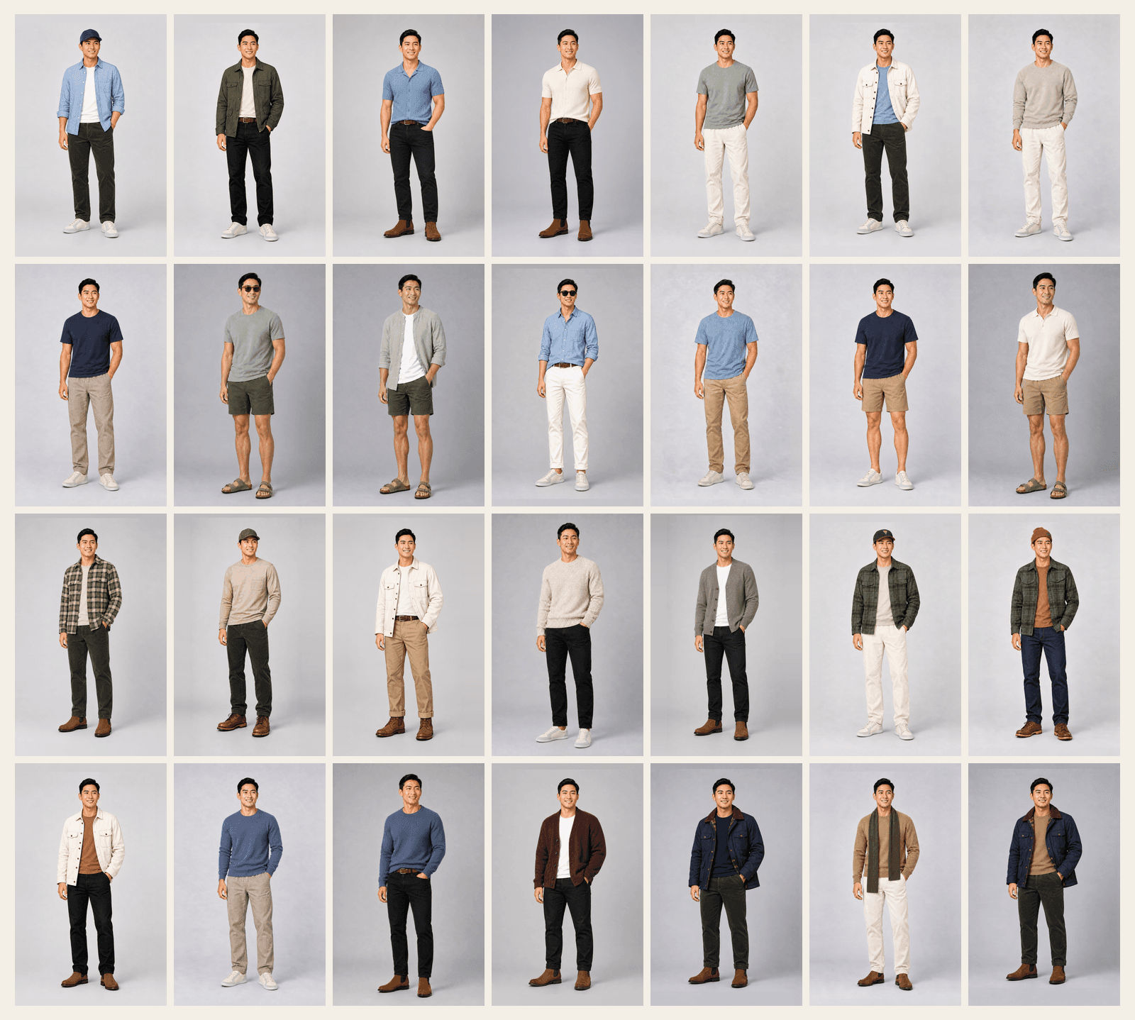 Current seasonal outfit map from style.chencat.com.